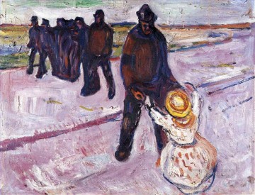 Artworks in 150 Subjects Painting - worker and child 1908 Edvard Munch Expressionism